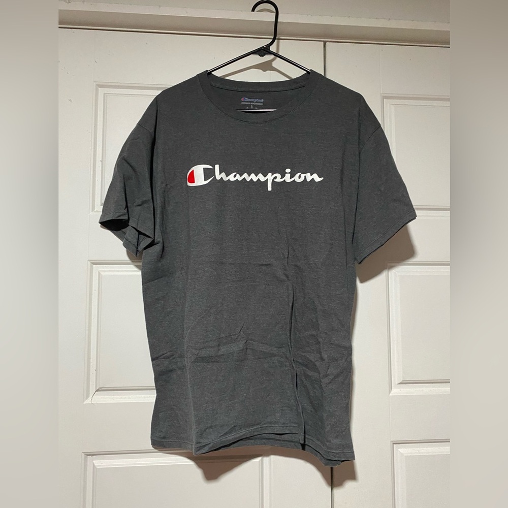 Champion Men’s T-Shirt Dark Grey Size Large Short Sleeve